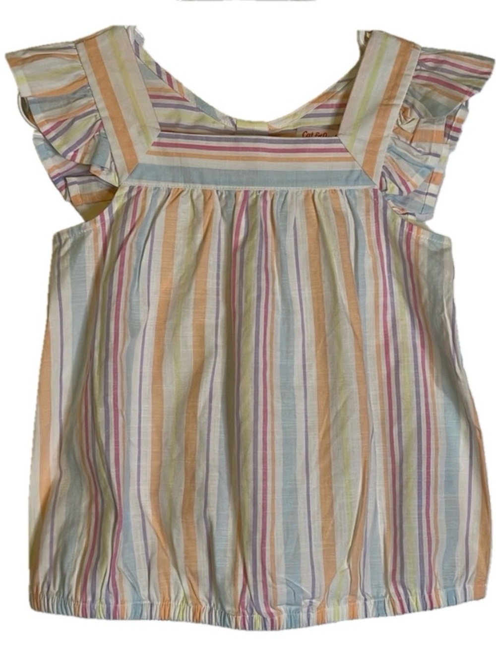 CAT & JACK Striped Sleeveless Top, Girls M, Multicolor